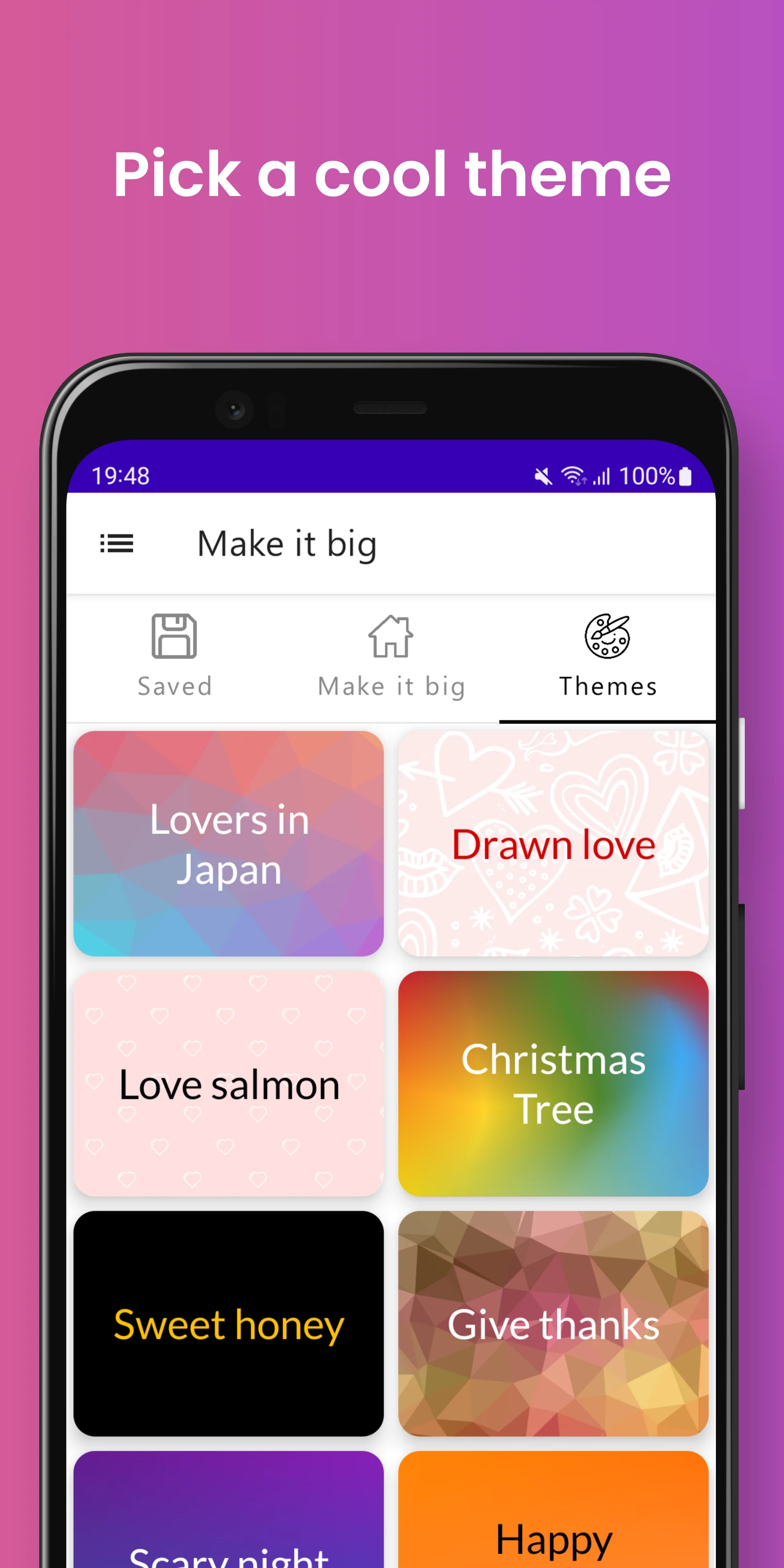 Make it big - Large text screenshot