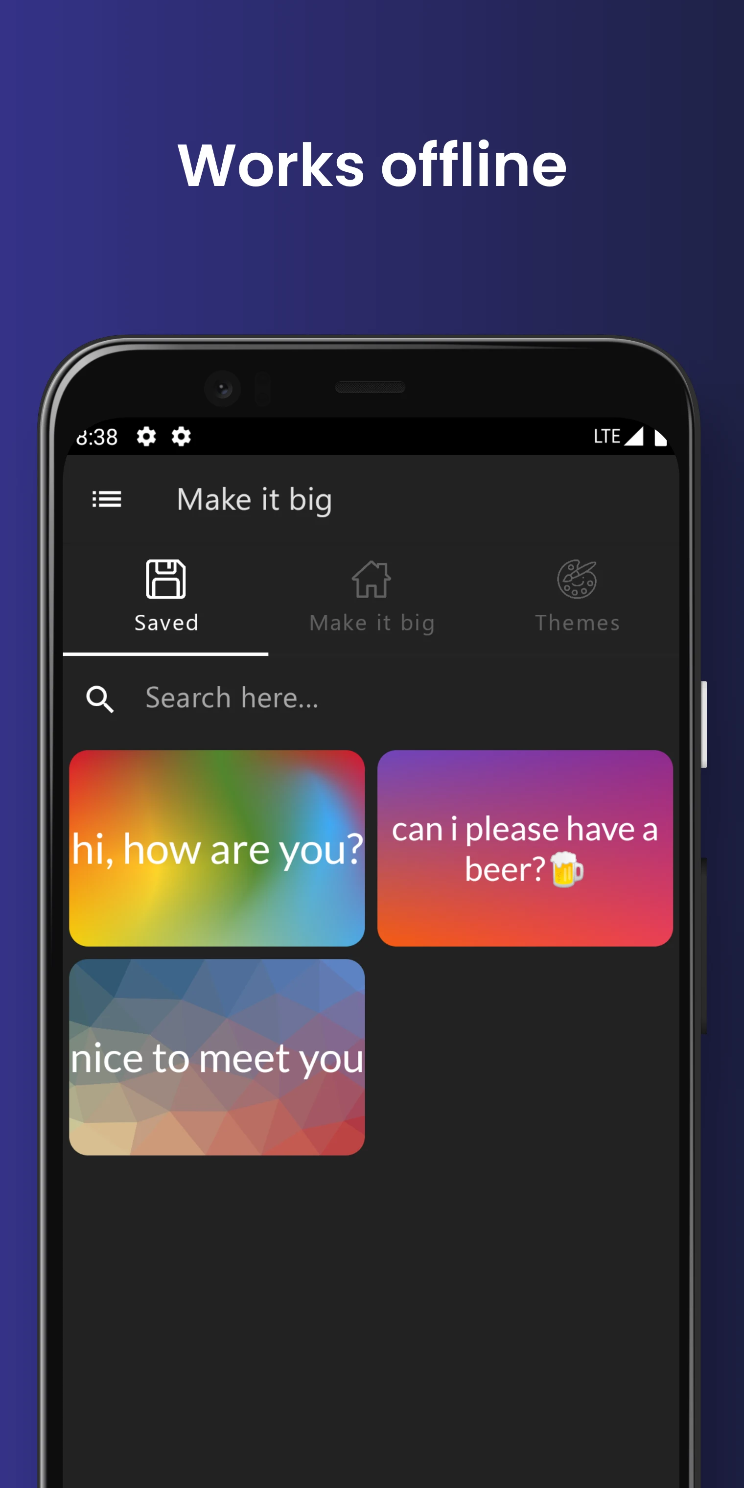 Make it big - Large text screenshot